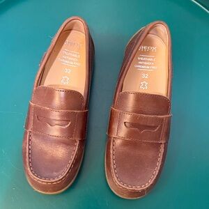 Geox Kids Brown Leather Dress Shoes